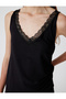 Lace Satin Pajama Top V-Neck Viscose Fabric - 5