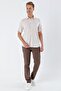 Men's Beige Short Sleeve Patterned Hard Collar Classic Comfort Fit Shirt 1004230204 - 4