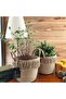 2 Pieces Wicker Jute Basket Decorative Basket Gift Basket Flower Pot Organizer Flower Pot Dressing Basket - 2