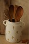 Simple Floral Patterned Handled Nordic Style Leafy Spoon Holder - 2