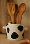 Black Dalmatian Patterned Mini Handled Sweet Decorative Spoon Holder
