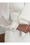 Women's Padded Jacket Collar Stone Detail Jewelled Knee Length Midiboy Dress - 7