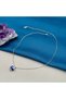 Steel Blue Stone Heart Zircon Stone Chain Necklace - 5
