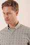 Men's White Long Sleeve Printed Cotton Lycra Slim Fit Shirt 1004230134 - 4
