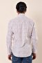 Men's Dark Blue Long Sleeve Printed Cotton Lycra Slim Fit Shirt 1004230136 - 5