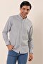 Men's White Long Sleeve Printed Cotton Lycra Slim Fit Shirt 1004230120