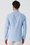 Men's Dark Blue Short Sleeve Patterned Jacquard 100% Cotton Slim Fit Shirt 1004230181 - 7