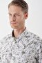 Men's White Long Sleeve Printed Garnished Classic Slim Fit Shirt 1004230229 - 5