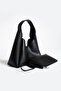 Black Zippered Makeup Bag with Snap Closure, Shoulder and Hand Bag with Gift - 3