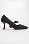 Ribbon women's high heel shoes black - 2