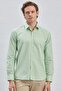 Men's Light Green Long Sleeve Cotton Classic Slim Fit Shirt 1004240230 - 3