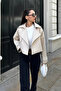 OVERSIZED ECRU LEATHER JACKET
