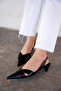 Gezy Black Asymmetric Cut Women's Heeled Shoes - 3