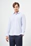 Men's Dark Blue Long Sleeve Self-Cotton Slim Fit Shirt 1004245202