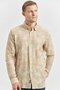 Men's Beige Long sleeve Printed Embossed Button-Down Collar Cotton Stretch Fabric Slim Fit Shirt 1004240100 - 3