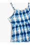 Dress Slim Strap Patterned Layered Ruffle Detail - 3