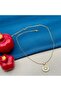 Steel Zircon Stone Daisy Pendant Chain Necklace - 3