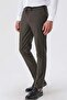 Men's Dark Mink Striped 100% Cotton Side Pocket Slim Fit Trousers 1003230159 - 4