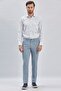 Men's Blue Slim Fit Trousers with Elastic Waist and Side Pockets 1003240162 - 2