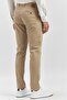 Men's Beige Cotton Slim Fit Chino Trousers with Side Pockets 1003240168 - 6