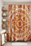 Bathroom Curtain, Ethnic Orange Sun Pattern Shower Curtain, Bathtub Curtain 175X200Cm - 3