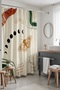 175X200Cm Boho Butterfly and Moon Loop Patterned Bathroom Curtain - 2