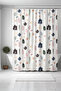 Bathroom Curtain, Abstract Flowers Branches Pattern Shower Curtain, Bathtub Curtain 175X200Cm