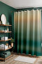 Bathroom Curtain, Green Transitional Colors Patterned Shower Curtain, Bathtub Curtain 175X200Cm