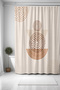 Bathroom Curtain, Bohemian Cream Geometric Shapes Patterned Shower Curtain, Bathtub Curtain 175X200Cm - 3