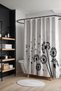 Bathroom Curtain, Shower Curtain with Flying Butterflies and Dandelions Pattern, Bathtub Curtain 175X200Cm - 2