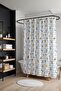 Bathroom Curtain, Soft Underwater Patterned Shower Curtain with Stripe, Bathtub Curtain 175X200Cm - 2