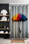 Bathroom Curtain, Colorful Umbrella Pattern Shower Curtain, Bathtub Curtain 175X200Cm - 3