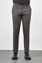 Men's Dark Khaki Cotton Slim Fit Chino Trousers with Side Pockets 1003245163