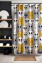 Bathroom Curtain, Cute Yellow Grey Cats Pattern Shower Curtain, Bathtub Curtain 175X200Cm - 3