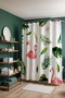Bathroom Curtain, Leaves and Pink Flamingos Patterned Shower Curtain, Bathtub Curtain 175X200Cm
