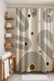 Bathroom Curtain, Bohemian Geometric Polka Dot Patterned Shower Curtain, Bathtub Curtain 175X200Cm