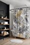 Bathroom Curtain, Black Pencil Gold Leaves Pattern Shower Curtain, Bathtub Curtain 175X200Cm - 3