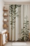 Bathroom Curtain, Green Branches Patterned Shower Curtain, Bathtub Curtain 175X200Cm - 2