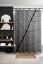 Bathroom Curtain, Grey Leaf Textured Patterned Shower Curtain, Bathtub Curtain 175X200Cm - 3