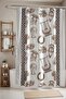 Bathroom Curtain, Brown Ancient Greek Pattern Shower Curtain, Bathtub Curtain 175X200Cm