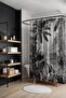 Bathroom Curtain, Black Palm Forest Pattern Shower Curtain, Bathtub Curtain 175X200Cm - 2