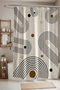 Bathroom Curtain, Bohemian Geometric Polka Dot Patterned Shower Curtain, Bathtub Curtain 175X200Cm - 3