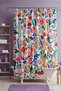 Bathroom Curtain, Ethnic Colorful Motifs Patterned Shower Curtain, Bathtub Curtain 175X200Cm