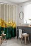 Bathroom Curtain, Cream Green Gold Resin Pattern Shower Curtain, Bathtub Curtain 175X200Cm - 3