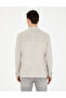 Beige Slim Fit Linen Plaid Jacket 50285197-Vr011 - 5
