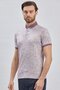 Men's Lilac Patterned Mercerized Buttoned Collar Cotton Slim Fit T-Shirt 1011240160 - 4
