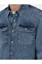 Dark Blue Regular Fit Long Sleeve Jean Shirt 50288244-Vr032 - 7