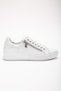 Women's Genuine Leather Zippered Sports Shoes White - 3