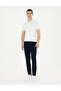 Navy Blue Slim Fit Canvas Trousers 50289196-Vr033