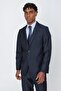 Navy Blue Gabardine Mono Collar 4 Drop Comfort Fit Relaxed Cut Basic Suit1001240009